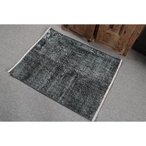 Tapis turc 2,5 x 3,1 pieds, petit tapis vintage, tapis à imprimé animalier noir - Product Image 4