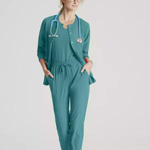 Chaqueta médica para mujer, chaqueta de uniforme profesional de tela ligera transpirable personalizable para clínicas, hospitales y personal de spa - Product Image 4