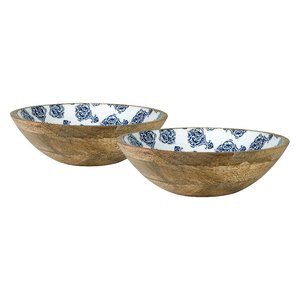 Wooden <b>Bowl</b> <b>Enamel</b> Print Mango Wood Multipurpose Wooden <b>Bowl</b> for Snack Salad <b>Bowl</b> High Quality. - Product Image 1