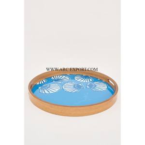 Bandejas para servir alimentos de trabajo de madera y esmalte de gran tamaño superventas último diseño de calidad superior bandejas de comida de madera de forma personalizada - Product Image 1