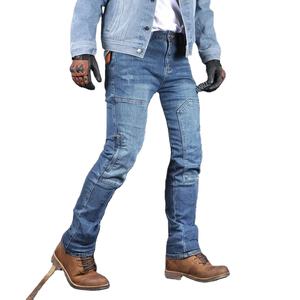 Pantalon de moto pour homme en jean avec protections pour les genoux et les hanches, protections amovibles CE2, design personnalisé - Product Image 4