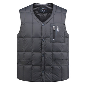 Vêtements d'extérieur décontractés à col montant pour hommes Gilet rembourré Manteaux Gilet court d'hiver léger sans manches Vêtements d'extérieur chauds pour hommes - Product Image 1