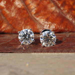 2,5 Ct para cada pendiente de tuerca de diamante cultivado en laboratorio de corte redondo/pendiente de diamante CVD/regalo de aniversario para ella - Product Image 1