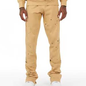 Survêtements en détresse en gros à la mode Logo imprimé personnalisé pour les survêtements décontractés très exigeants pour les ensembles respirants d'hiver pour hommes - Product Image 3