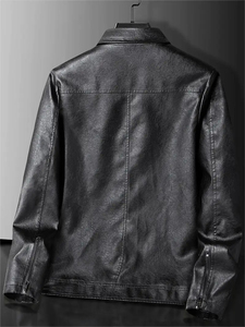 Chaqueta de Cuero para Hombre, Nueva Moda de Invierno, Cuello Alto, Logotipo Frontal, Impermeable, Transpirable, Forro Polar Personalizable de Alta Calidad - Product Image 3