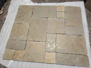 Losas de pavimentación de piedra caliza amarilla Tandur natural, patrón francés, piedra india, jardín al aire libre, Patio, adoquines, azulejos caídos - Product Image 5