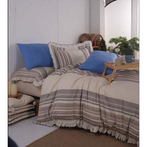 Juego de Ropa de Cama de Lujo de 6 Piezas, Rayado, Naranja, 100% Algodón, Funda Nórdica de 200x220 y Sábana Ajustable de 160x200 para Uso Doméstico - Product Image 3