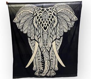 Mantas de playa de algodón 100% hechas a medida, colchas y tapices con patrones temáticos de elefantes para reventa por decoración del hogar - Product Image 4