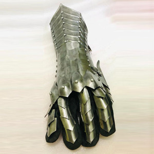 Guanteletes de plata Guantes de armadura medieval de acero Crusader Guntlets Armadura de mano medieval Traje de armadura - Product Image 3