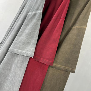 T-shirts pour hommes de qualité supérieure, à la mode, nouveau style, coupe classique, double couche, 100% coton, manches longues, lavage à l'acide - Product Image 4