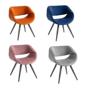 Silla de comedor tapizada en terciopelo con patas de metal, cómoda silla para uso en el hogar, oficina, cafetería o restaurante. - Product Image 4