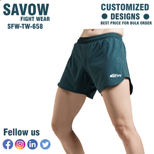 Short de survêtement pour femmes avec sublimation personnalisée short de survêtement en polyester et spandex ourlet incurvé short d'entraînement décontracté avec poches - Product Image 3