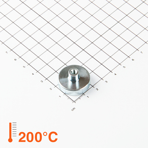 Gripper piatto in Samario-Cobalto Ø25x7mm con boccola filettata - Product Image 1