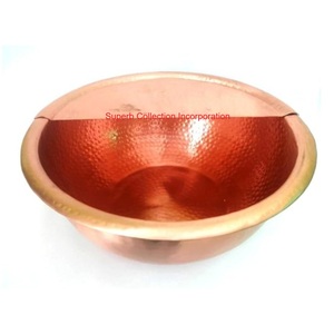 Cuenco de pedicura de cobre puro martillado a mano Premium para Spa y salón de pies, lavabo de baño de pies duradero y terapéutico con tapa - Product Image 5