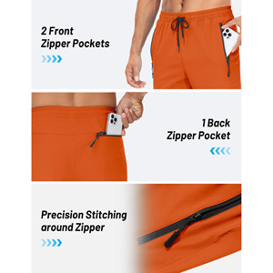 Jogging de gymnastique en tricot extensible et de musculation pour hommes pantalons d'entraînement décontractés pour hommes avec poches zippées - Product Image 5