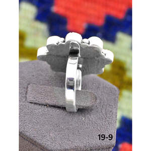 Bague ajustable en argent sterling et turquoise Paloma d'inspiration sud-ouest, bijou tendance en acier inoxydable avec sertissage clos, cadeau idéal - Product Image 3