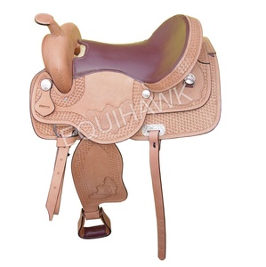 Sella Western in Pelle per Cavalli con Seduta Morbida in Pelle Scamosciata, Progettata su Misura per l'Equitazione, Struttura in Fibra di Vetro EQUIHAWK MVE-WS-671 - Product Image 5