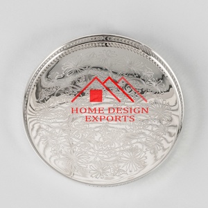 Plateau de service décoratif en acier avec poignée en feuille de laiton pour centres de table Plateau de service rectangulaire en métal de haute qualité pour fruits - Product Image 5