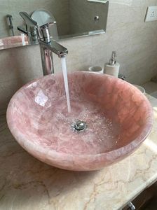 Lavabo rond en agate moderne de luxe fait à la main, décoration de salle de bain écologique pour cadeau de retraite - Product Image 3