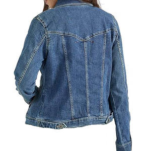 Veste en jean en toile bleue classique pour femme avec bouton sur le devant Vêtements d'extérieur décontractés à capuche pour toutes les saisons pour l'hiver - Product Image 2