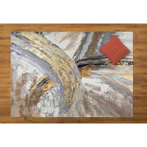 Alfombra Abstracta de Mármol Dorado: Alfombra Moderna Antideslizante, Alfombra Delgada No Tejida - Product Image 1