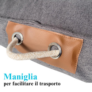 Cuscino per animali da compagnia 78x58x10cm-letto per cani e gatti-materasso lavabile-grigio/marrone/blu - Product Image 2