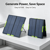 Panneau solaire portable 300W, chargeur solaire MONO pliable haute efficacité IP67 étanche pour camping-car et station d'alimentation