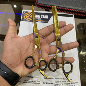 Ensemble de coupe de cheveux professionnel de 4 pièces en acier inoxydable, couleur personnalisée, durable, multi-couleurs, outils de coiffure multi-usages - Product Image 3