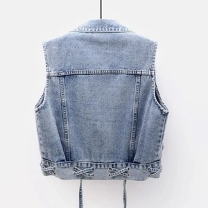 Personnaliser la conception pénitentiaire nouvelle veste pour femme veste en jean sans manches respirante de qualité supérieure 100% veste en jean à capuche en coton - Product Image 4