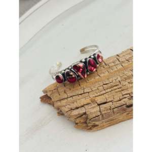 Augustine Largo Rose Dahlia Composite & Sterling <b>Silver</b> <b>Cuff</b> <b>Bracelet</b> Fashionable Accessory - Product Image 4