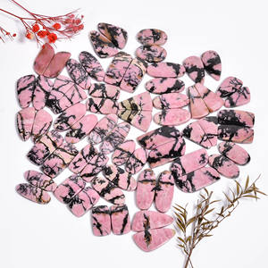 Approvisionnement direct d'usine Rhodonite paire de pierres précieuses Cabochons en vrac pierres naturelles pour collier fait main Bracelet fabrication de bijoux - Product Image 1