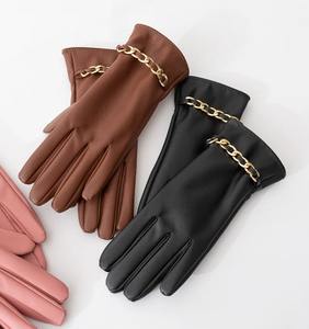 Guantes de cuero de invierno de alta calidad, superventas personalizados, guantes de invierno hechos de cuero para mujer, guantes de cuero de invierno suaves a la moda - Product Image 2