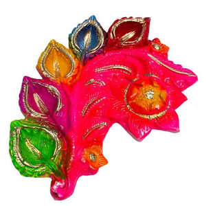 Mukherjee Artisanat Traditionnel Fait à la Main en Terre Cuite Diya Décorations Murales Festives Accent - Product Image 2