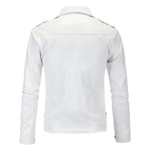 Chaqueta de Cuero con Solapa para Hombre, Abrigo Informal de Alta Calidad para Motocicleta, Ropa de Cuero, Primavera y Otoño - Product Image 4