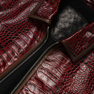 Veste en cuir de vachette authentique au design unique pour hommes Veste en cuir souple confortable avec broderie et design personnalisé pour hommes - Product Image 2