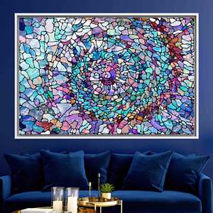 Modern Colorful Decor: Printed Canvas Artwork, Flat & Vibrant Design,WHITE <b>FRAMED</b> CANVAS - Product Image 1