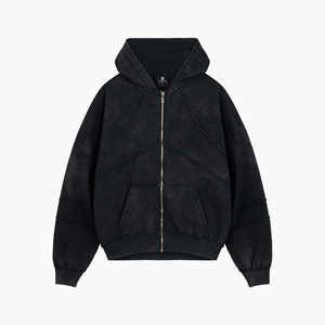 SUDADERA CON CAPUCHA LAVADA ÁCIDO NEGRO 2025 - Product Image 1