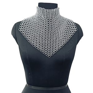 Elegante Medieval Chainmail Collar Cosplay disfraz tradicional aluminio-Butted anillo cuello pieza pulido Ren ferias regalos Metal - Product Image 1