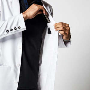 Bata de Laboratorio Médica Blanca de Punto, Nueva, 2026, para Doctores, Manga Larga, Transpirable, Unisex, Venta al Por Mayor - Product Image 6