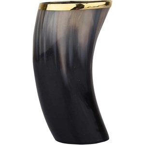 Meilleure tasse en agate et corne de buffle personnalisée écologique Style viking poli avec base en bois pour la bière ou le vin - Product Image 4