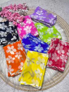 Vêtement quotidien décontracté doux Georgette fantaisie fleur imprimé Sari dernière conception Blouse pour la fête classique les plus vendues femmes fille Sari - Product Image 5