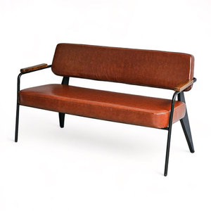 <b>Sofa</b> SFB68040 Two-Seater Chesterfield <b>Sofa</b> with Wooden Armrests & Upholstered Faux Leather - Product Image 1