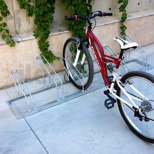 Support de stationnement vertical pour vélos en acier galvanisé, 6 emplacements, 40x210 cm, en acier inoxydable et aluminium - Product Image 2