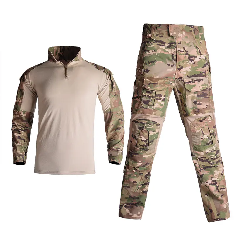 Jinteng Tactical Camouflage Uniform Clothes High Quality Long Sleeves Tactical Uniform Combat Frog Suit