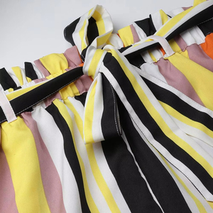 Bas quantité minimale de commande respirant matériel vêtements d'entraînement femmes rayure Shorts dernière Collection haute qualité femmes rayure Shorts - Product Image 2