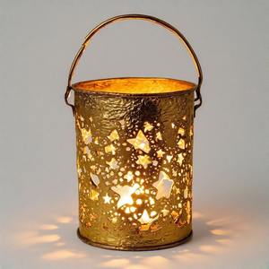 NoelGlow Frosted Elegance Portavelas de aluminio fundido Centro de mesa de vacaciones con detalles de copos de nieve - Product Image 3