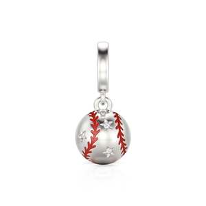 Jeulia Move My Way Clip-On Star Inlay Baseball Charm - Bijou en acier inoxydable, cadeau - Product Image 1