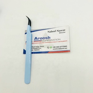 Pince à épiler pour extension de cils en acier inoxydable durable de haute qualité Plasma noir bébé bleu revêtement pointu - Product Image 6