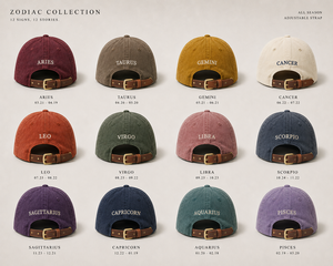 Cappello Regolabile con Logo Ricamato 3D Personalizzato, Design Originale Esclusivo, per Tutte le Stagioni, <span class=keywords><strong>12</strong></span> Segni Zodiacali, Cappelli alla Moda, Berretti da Baseball - Product Image 2
