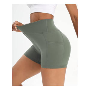 Short de yoga de qualité supérieure short de fitness de sport de meilleure qualité short de gym à la taille pour femme avec poche latérale short de yoga - Product Image 6
